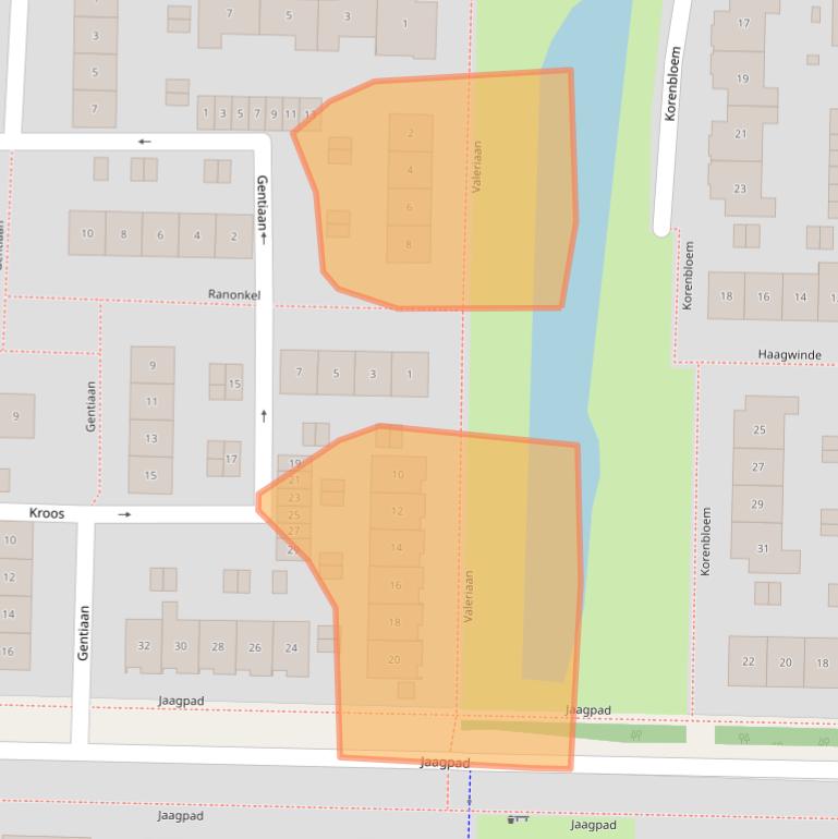 Kaart van postcodegebied 2992VX.