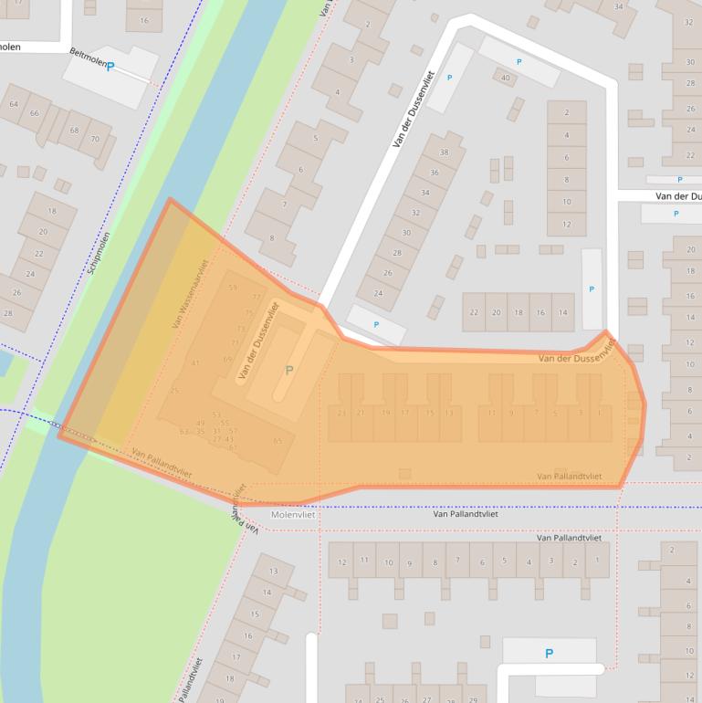 Kaart van postcodegebied 2992WK.