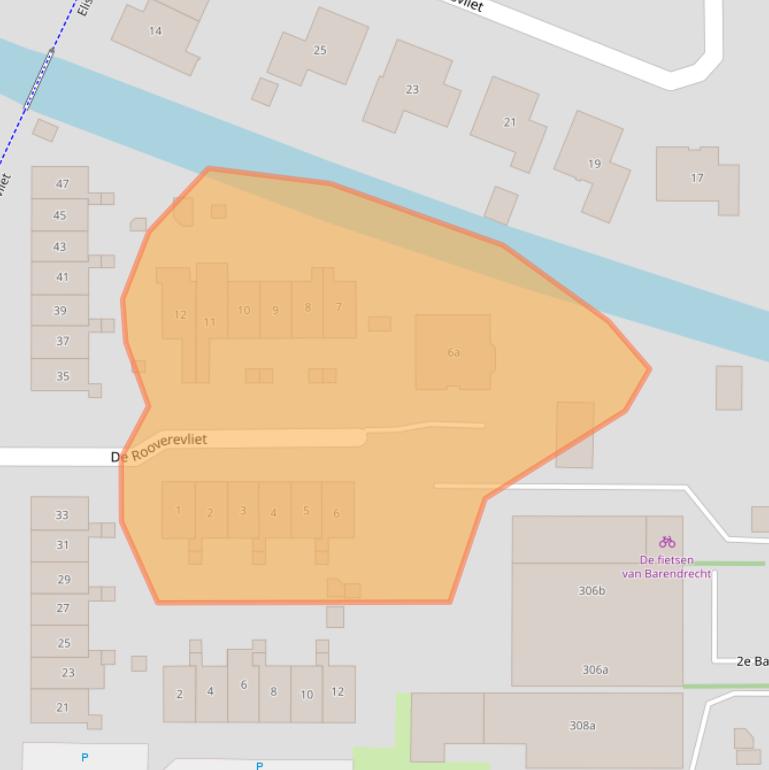 Kaart van postcodegebied 2992WS.