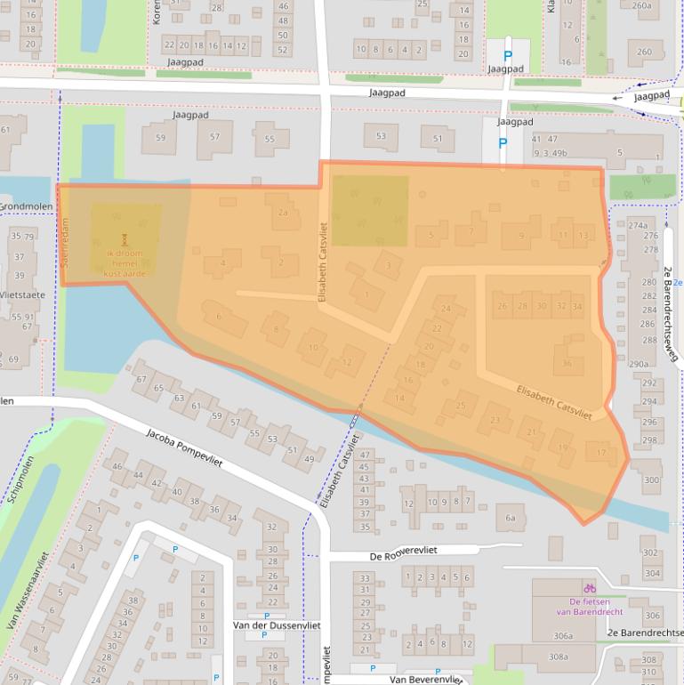 Kaart van postcodegebied 2992WV.