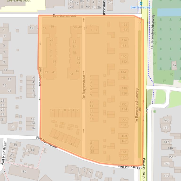 Kaart van postcodegebied 2992XD.