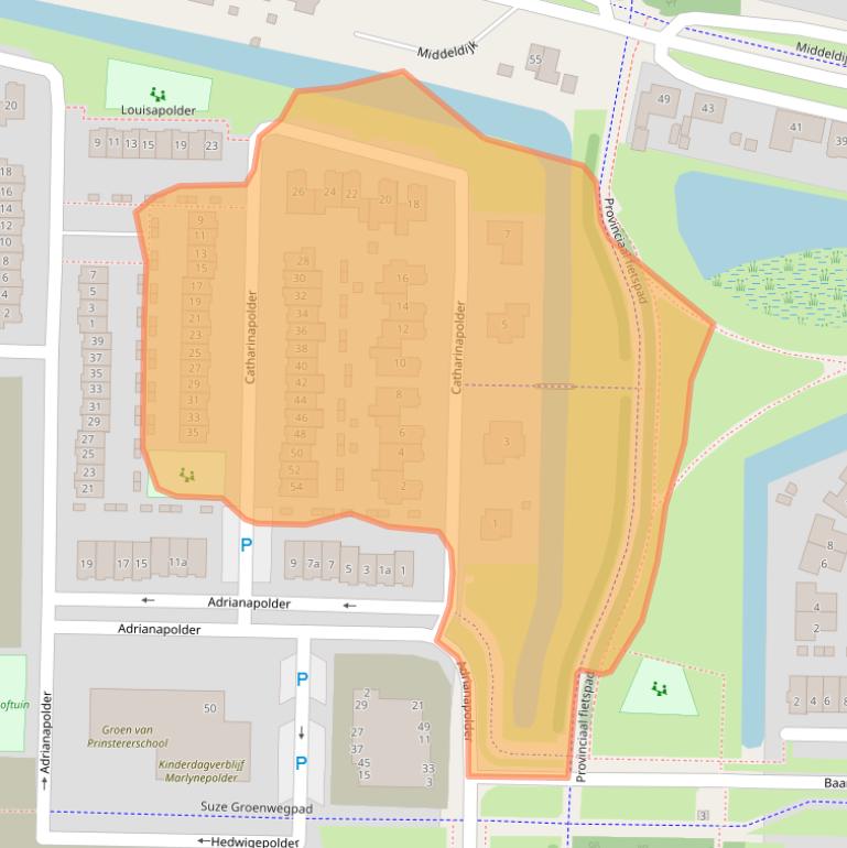 Kaart van postcodegebied 2992ZL.