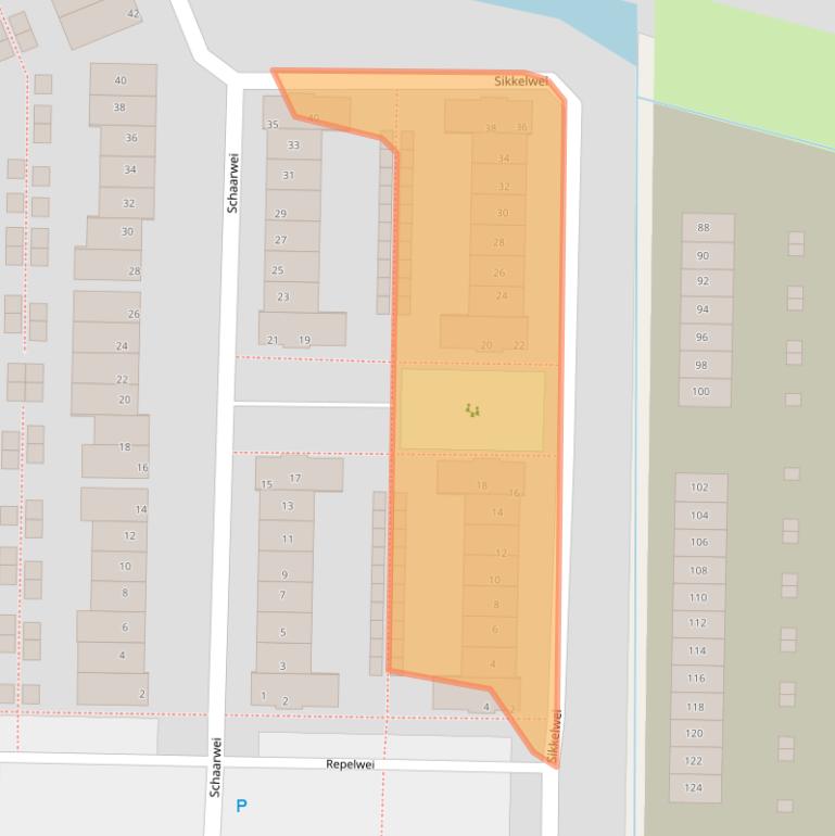 Kaart van postcodegebied 2992ZN.