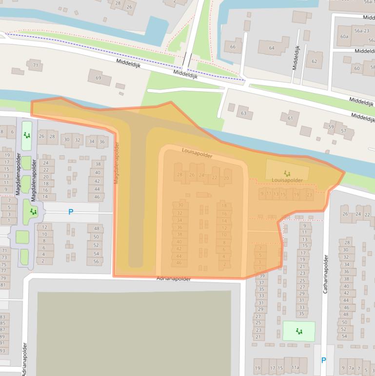 Kaart van postcodegebied 2992ZX.