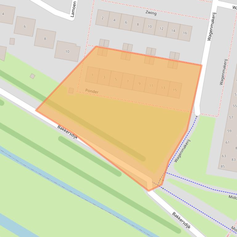 Kaart van postcodegebied 2993AP.