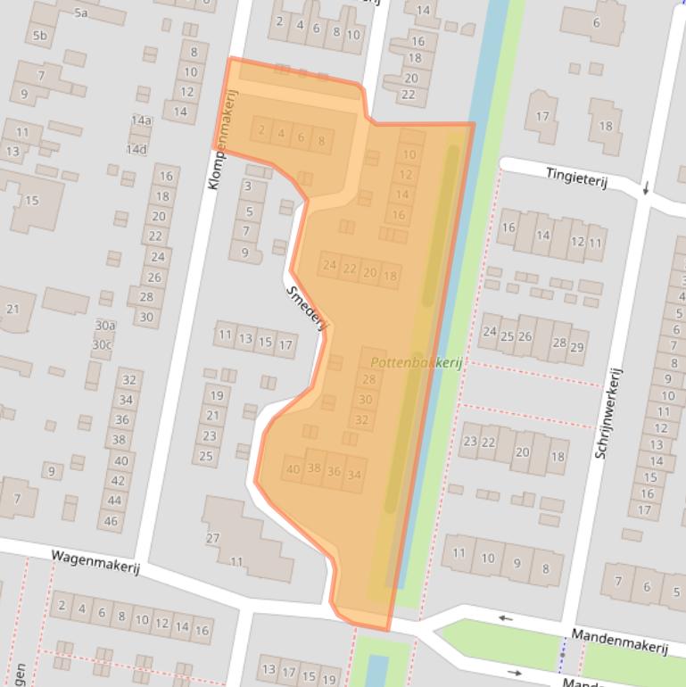 Kaart van postcodegebied 2993AS.