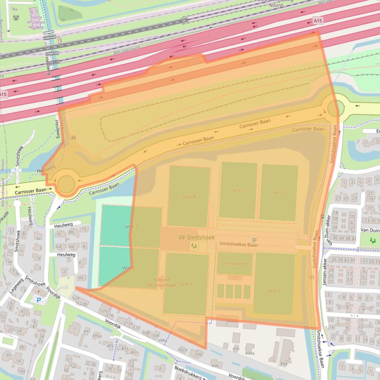 Kaart van postcodegebied 2993BZ.