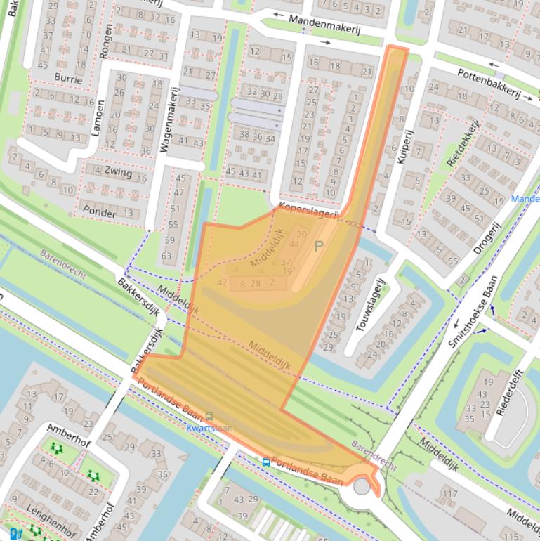 Kaart van postcodegebied 2993CE.