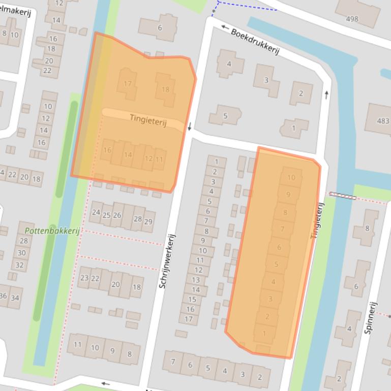 Kaart van postcodegebied 2993CJ.