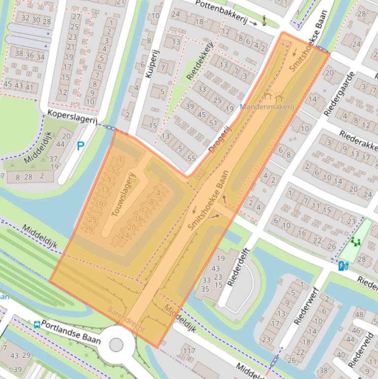 Kaart van postcodegebied 2993CT.