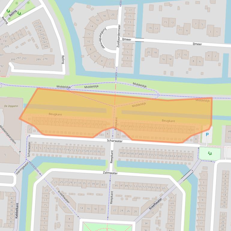 Kaart van postcodegebied 2993DK.