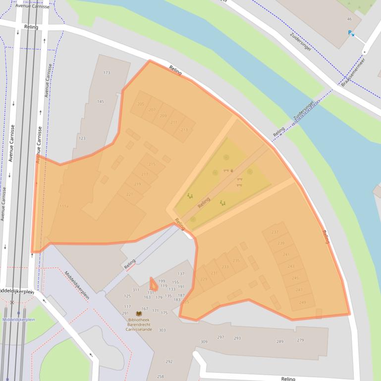 Kaart van postcodegebied 2993DR.