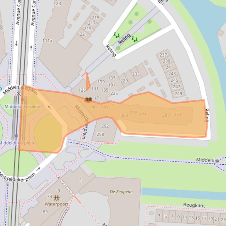 Kaart van postcodegebied 2993DS.