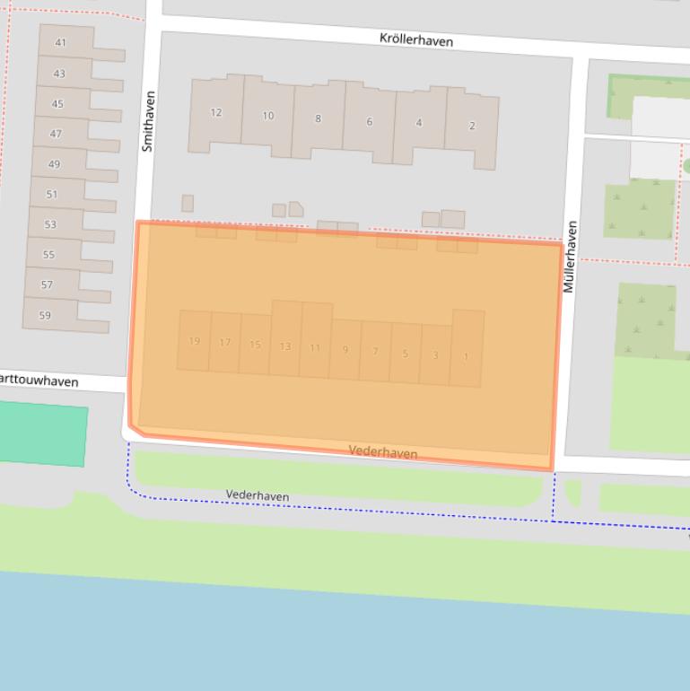 Kaart van postcodegebied 2993EB.