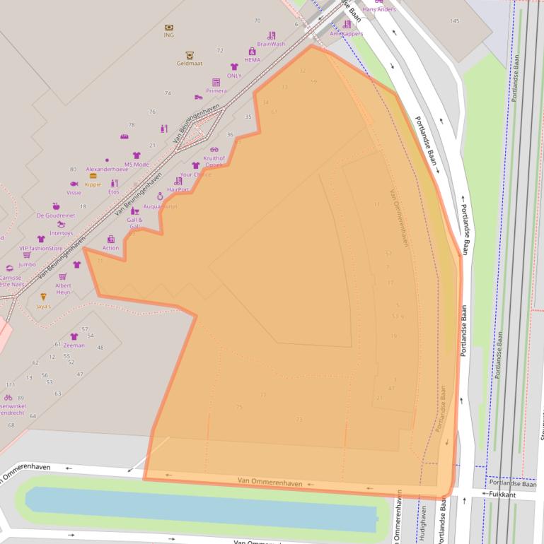 Kaart van postcodegebied 2993EE.