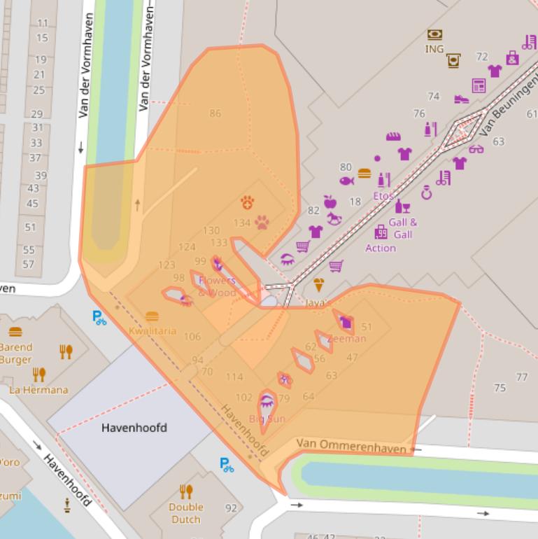 Kaart van postcodegebied 2993EJ.