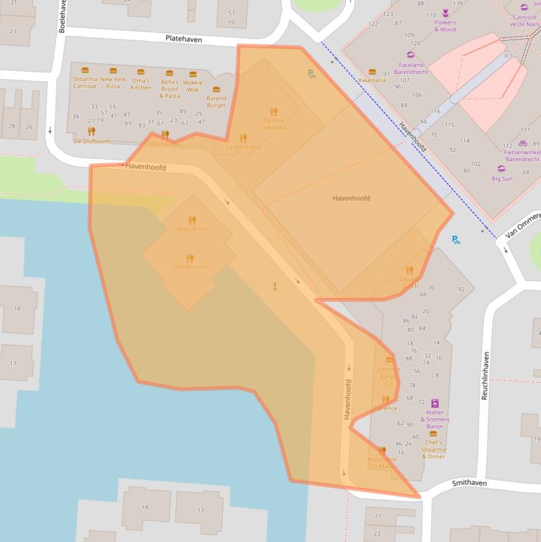 Kaart van postcodegebied 2993EK.