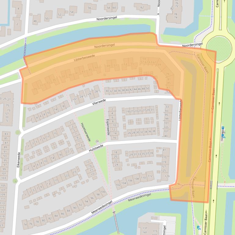 Kaart van postcodegebied 2993GB.