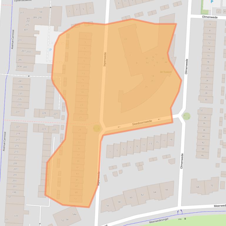 Kaart van postcodegebied 2993GD.