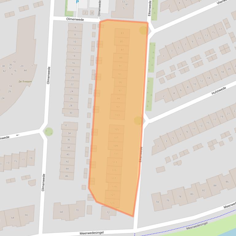 Kaart van postcodegebied 2993GJ.