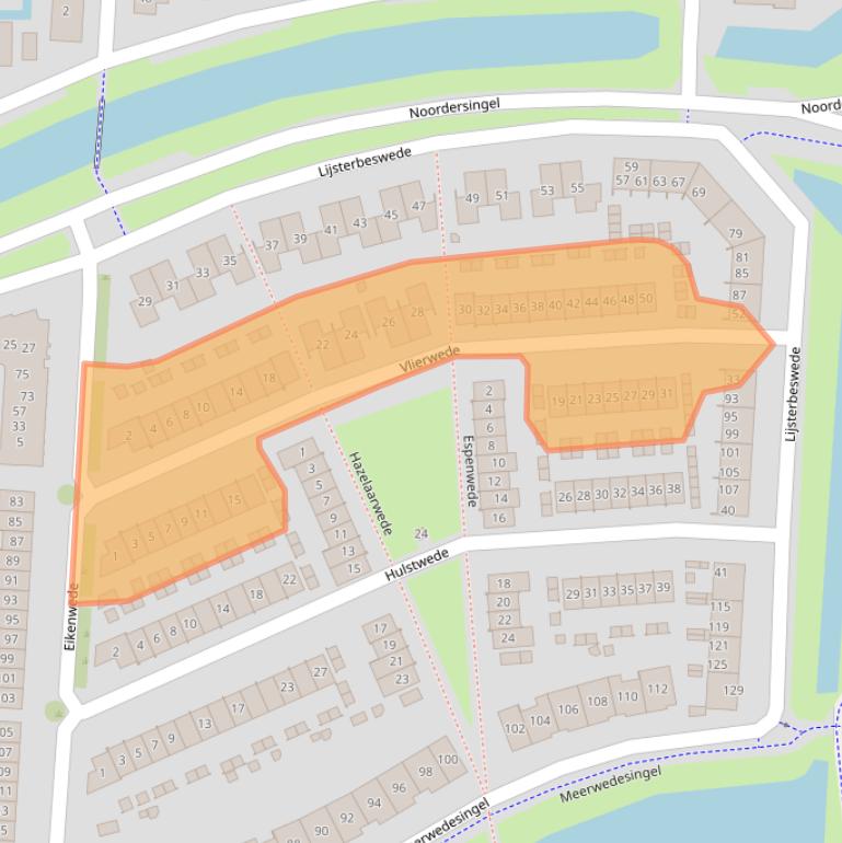 Kaart van postcodegebied 2993GK.
