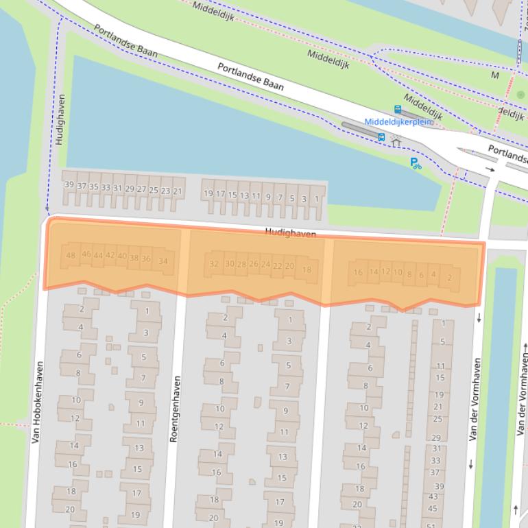 Kaart van postcodegebied 2993HB.