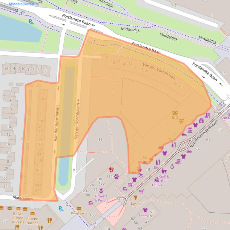 Kaart van postcodegebied 2993HC.