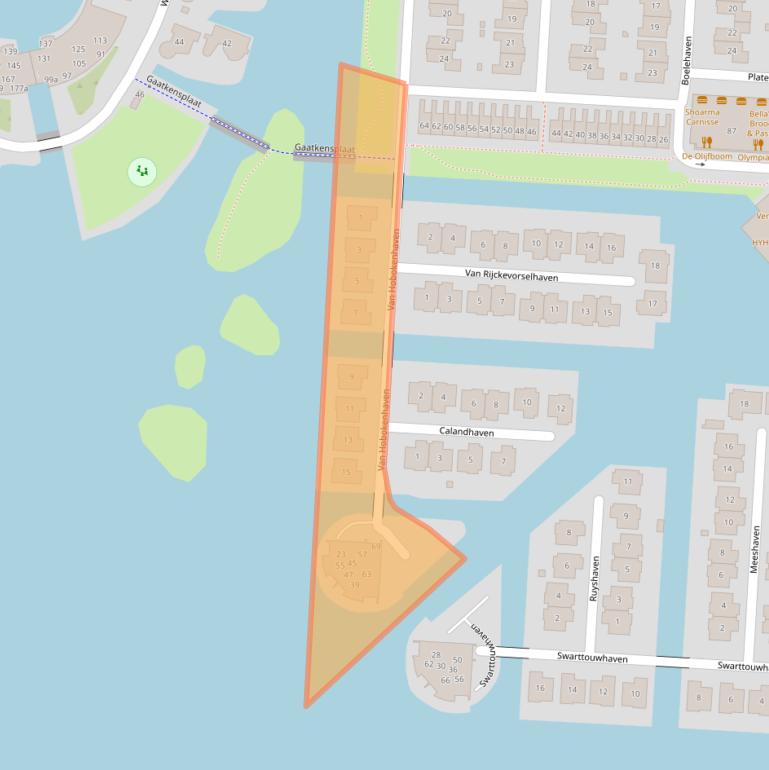 Kaart van postcodegebied 2993HH.