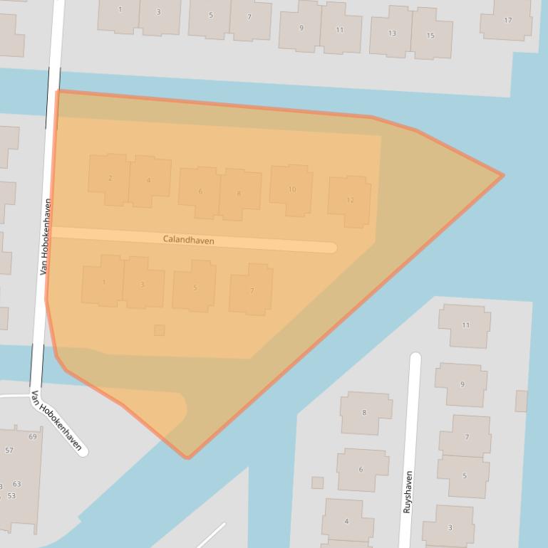 Kaart van postcodegebied 2993HL.