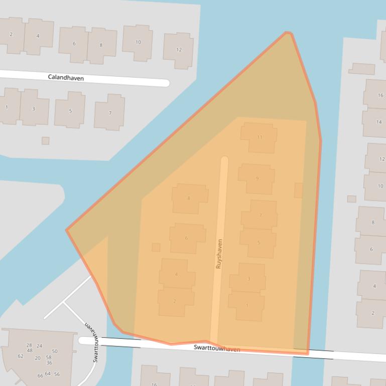 Kaart van postcodegebied 2993HM.