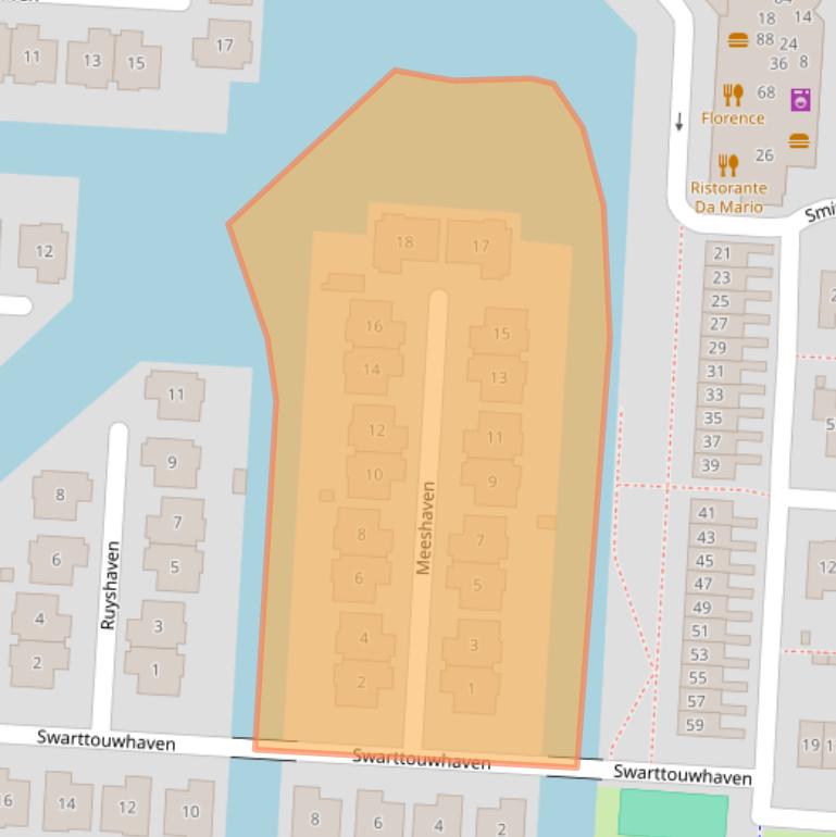 Kaart van postcodegebied 2993HN.