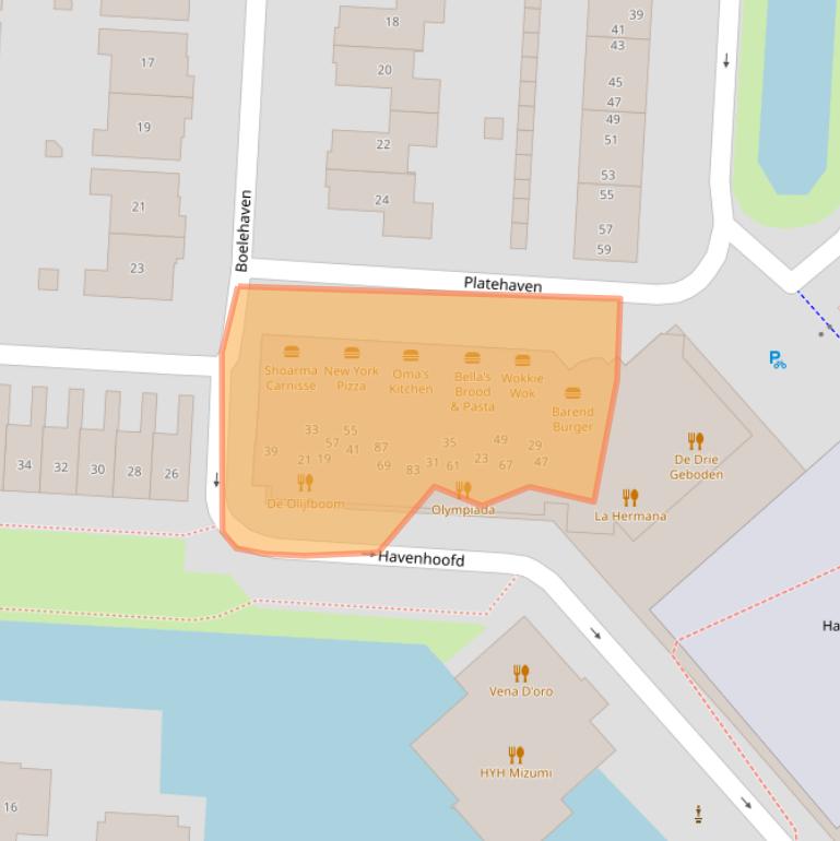 Kaart van postcodegebied 2993HR.