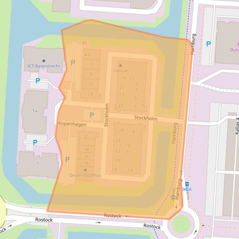 Kaart van postcodegebied 2993LM.