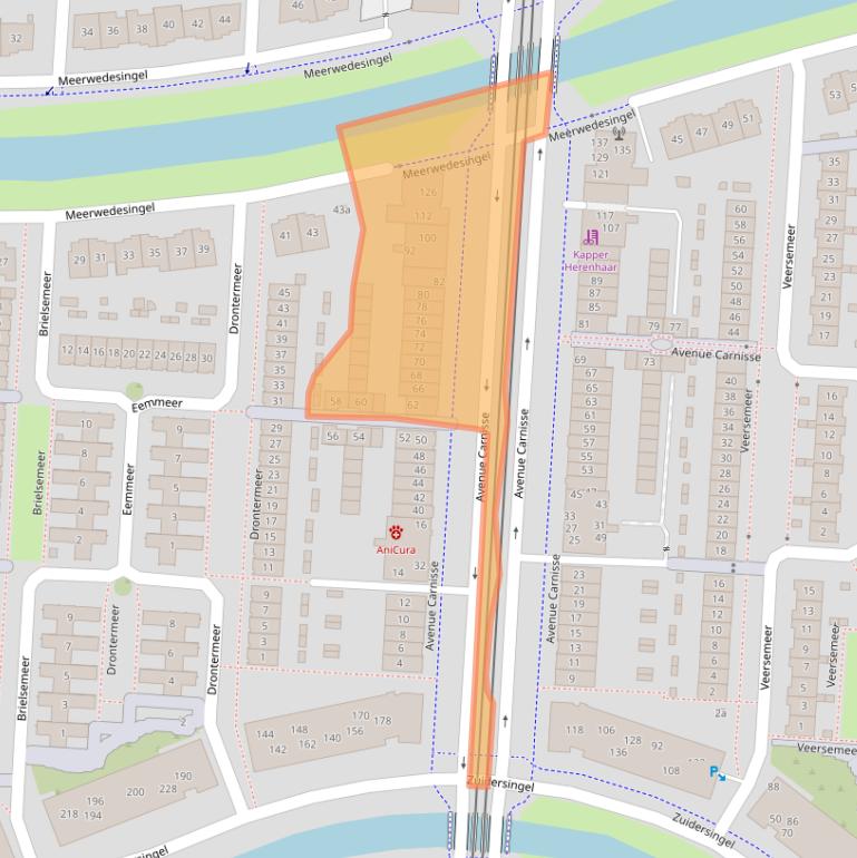 Kaart van postcodegebied 2993MH.