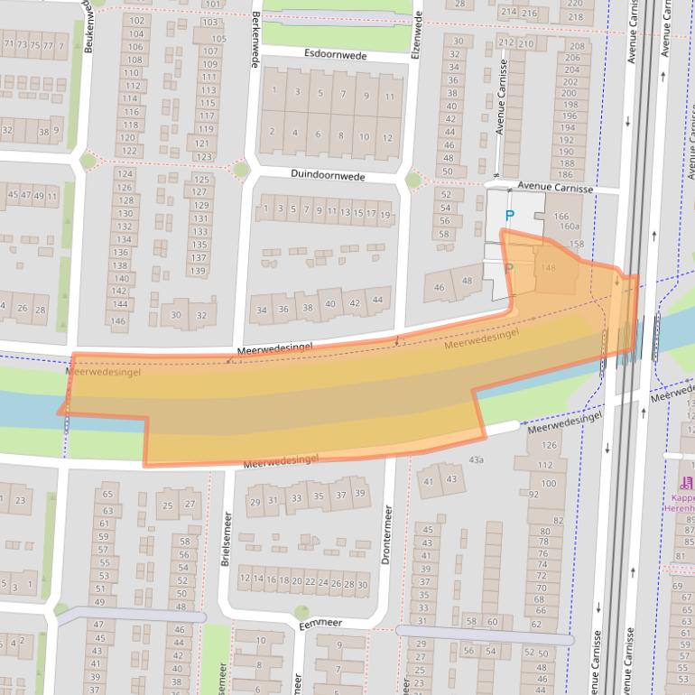 Kaart van postcodegebied 2993MJ.