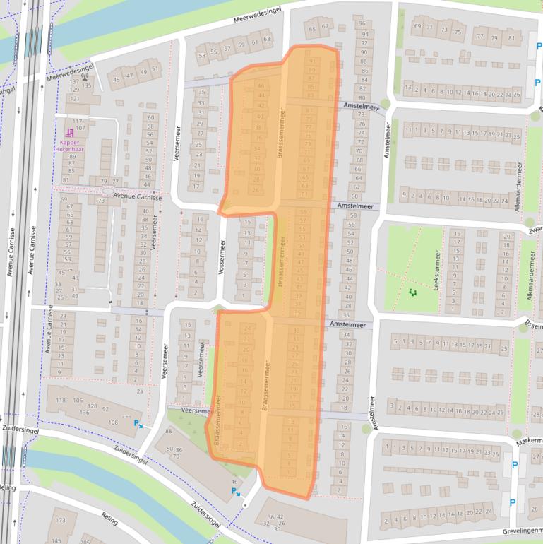 Kaart van postcodegebied 2993PM.