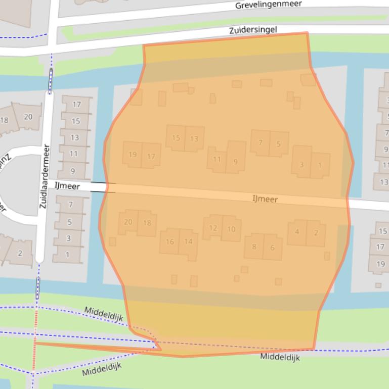 Kaart van postcodegebied 2993PW.