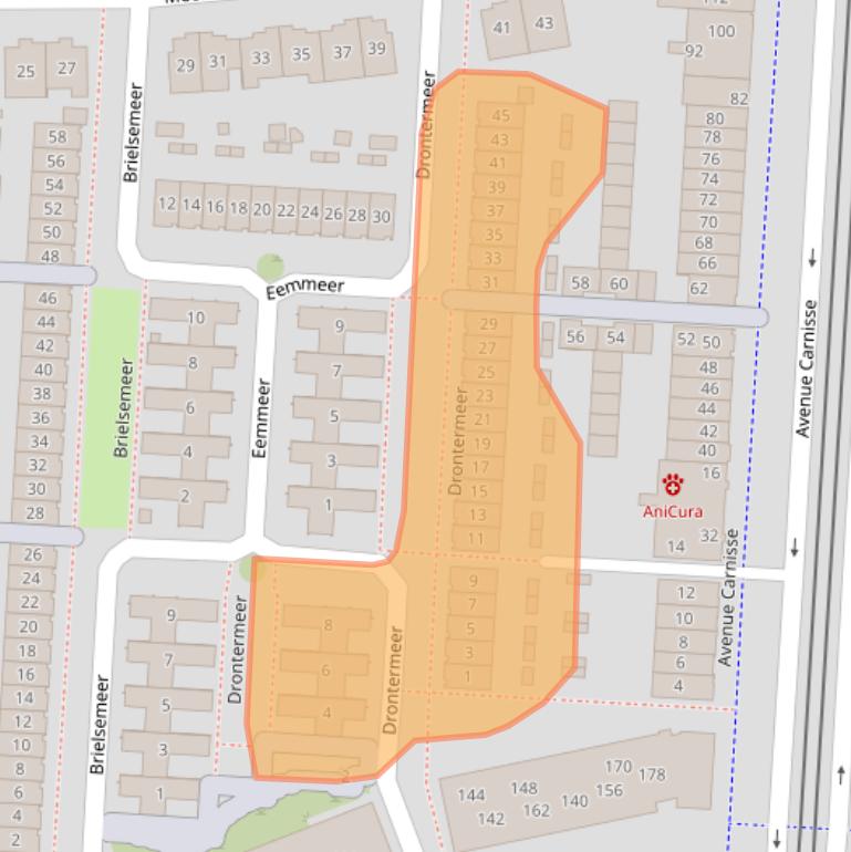 Kaart van postcodegebied 2993RC.