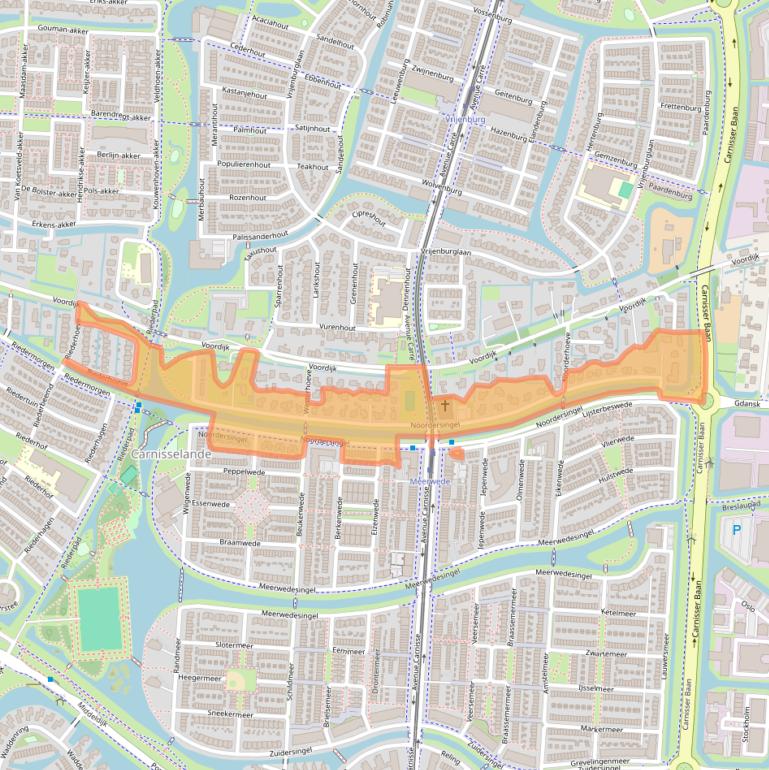 Kaart van postcodegebied 2993TA.
