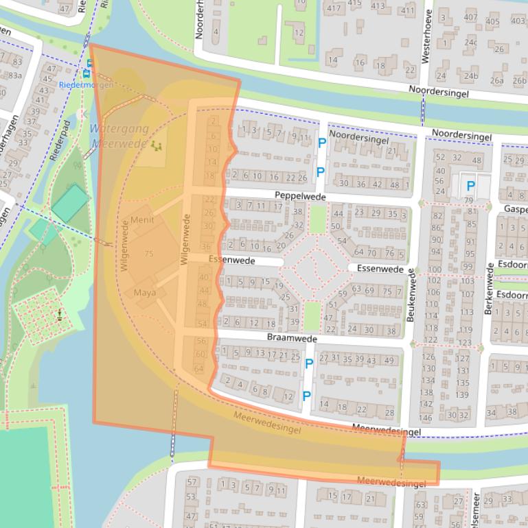 Kaart van postcodegebied 2993TB.