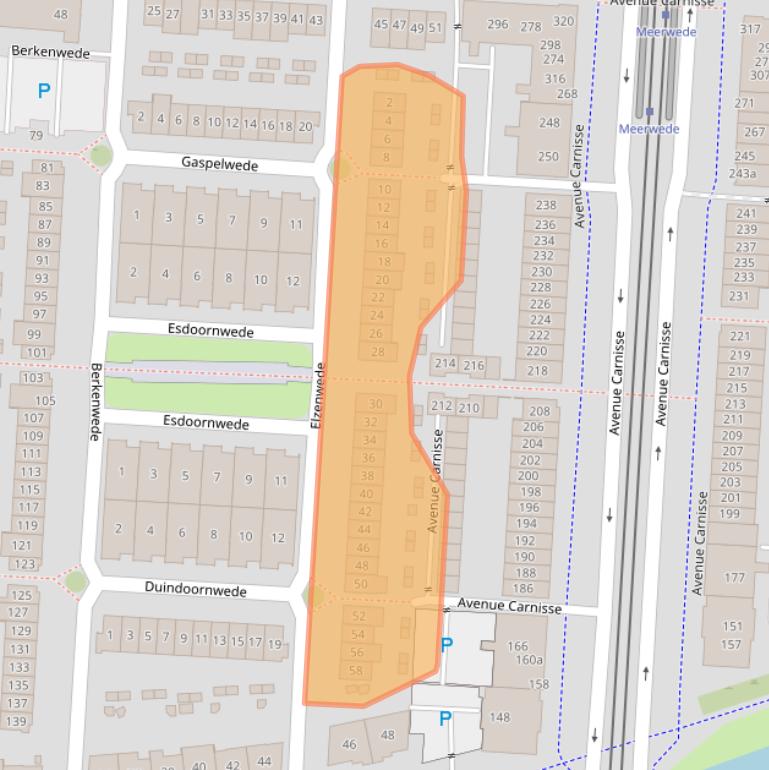 Kaart van postcodegebied 2993TN.