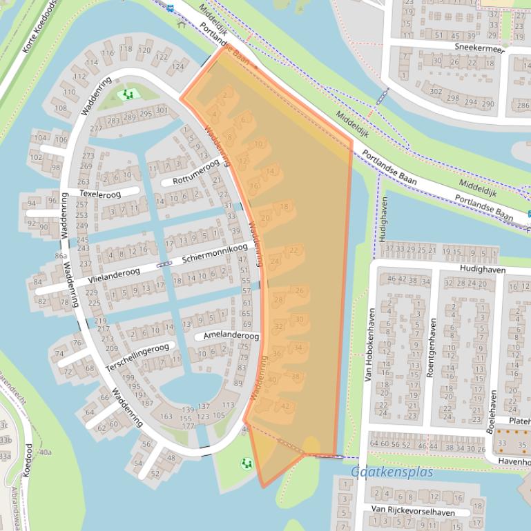 Kaart van postcodegebied 2993VE.