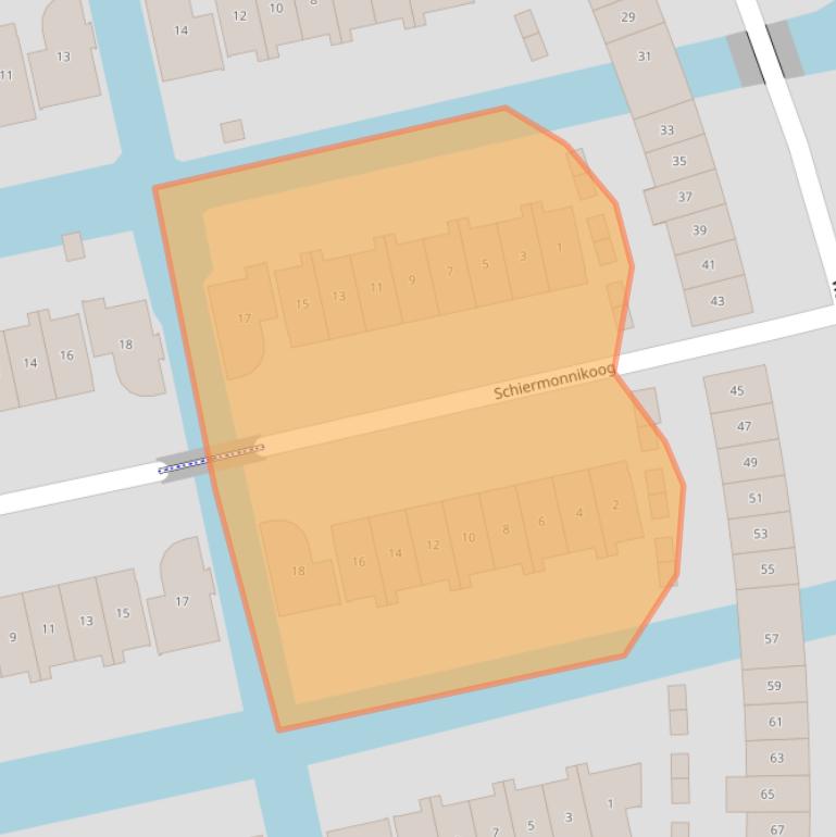 Kaart van postcodegebied 2993VJ.