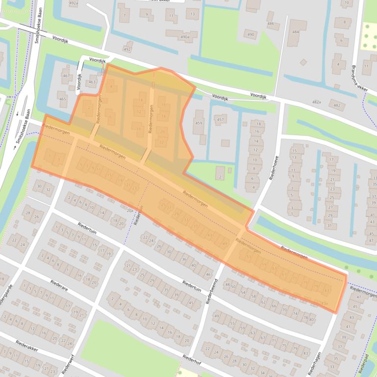 Kaart van postcodegebied 2993XB.