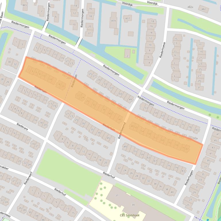 Kaart van postcodegebied 2993XD.