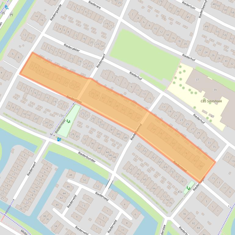 Kaart van postcodegebied 2993XM.