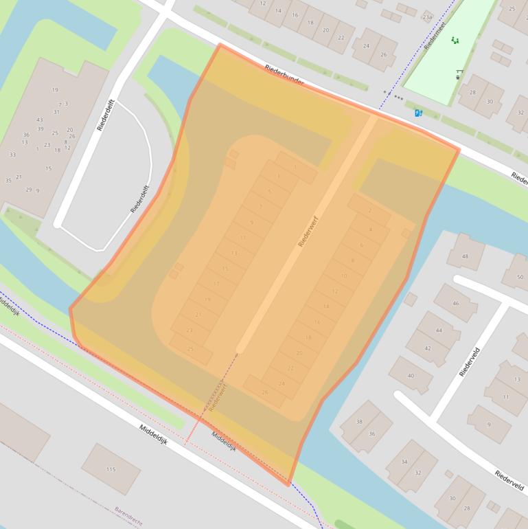 Kaart van postcodegebied 2993XR.