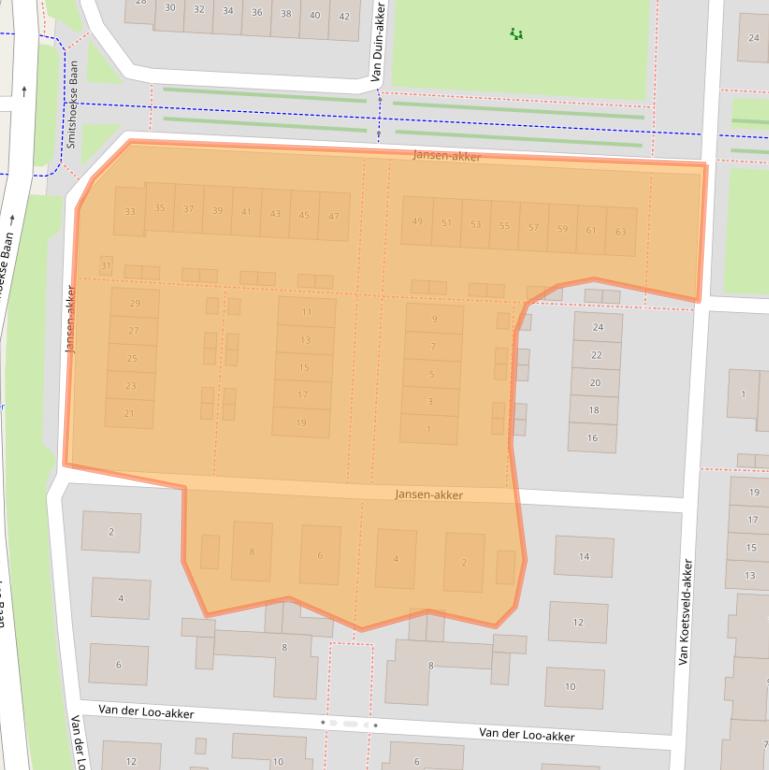 Kaart van postcodegebied 2994AH.