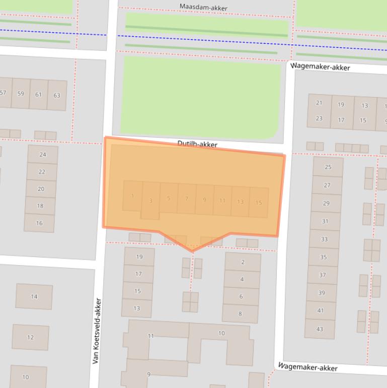 Kaart van postcodegebied 2994AK.