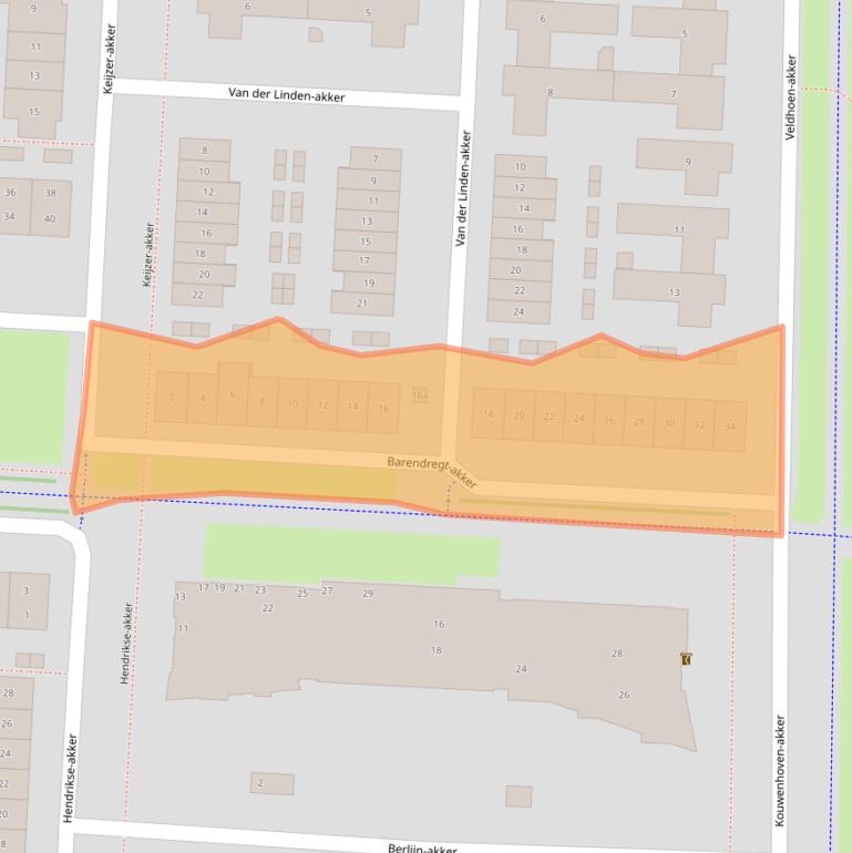 Kaart van postcodegebied 2994BA.